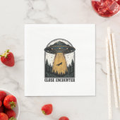 Alien-Wald-Entführung Vintage-UFO-Gravur Serviette (Beispiel)
