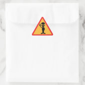 Alien Warning Dreieckiger Aufkleber (Tasche)