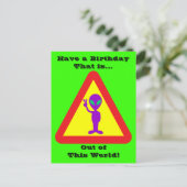 Alien Warning Postkarte (Stehend Vorderseite)