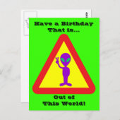 Alien Warning Postkarte (Vorne/Hinten)