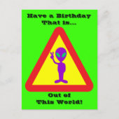 Alien Warning Postkarte (Vorderseite)