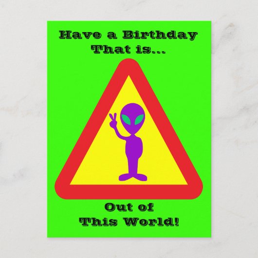 Alien Warning Postkarte (Vorderseite)