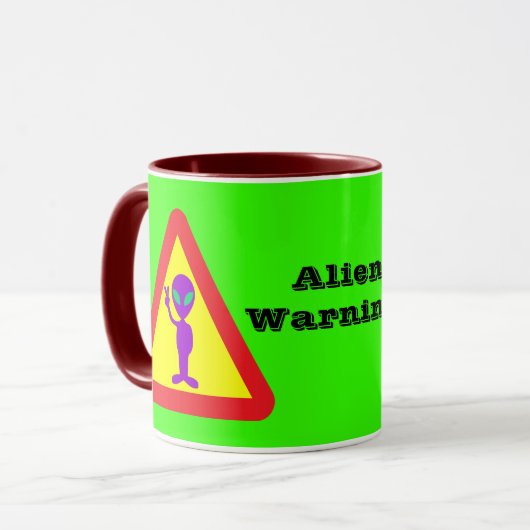 Alien Warning Tasse (Vorderseite Links)