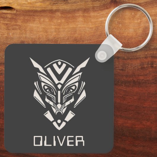 Alien Warrior Personalisiert Schlüsselanhänger (Rückseite)