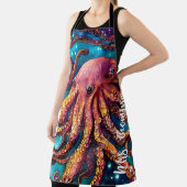 Alien Wasserfarben-Oktopus mit Personalisiertem Na Schürze (InSitu)