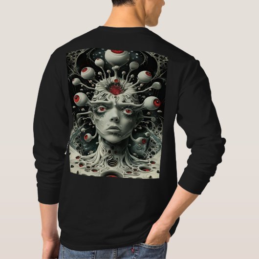 ALIEN WATCHEN FÜR ERDE, ZURÜCKDRUCKT DESIGN T-Shirt (Rückseite)