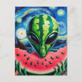 Alien Watermelon Postkarte (Vorderseite)