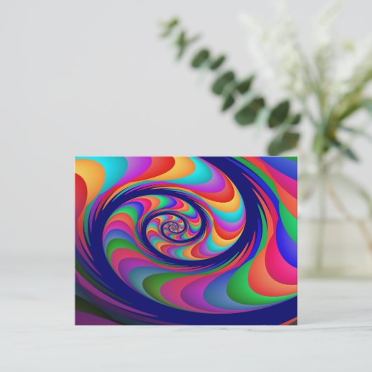 Alien Waves 2 Kunst des Fraktals Postkarte (Stehend Vorderseite)