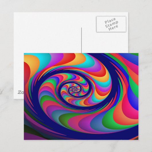 Alien Waves 2 Kunst des Fraktals Postkarte (Vorne/Hinten)