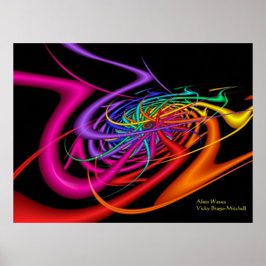 Alien Waves Moderne Abstrakte Kunst Poster (Vorne)