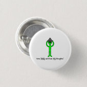Alien Wearing a tin foil hat Button/Lapel pin Button (Vorne & Hinten)