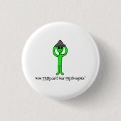 Alien Wearing a tin foil hat Button/Lapel pin Button (Vorderseite)