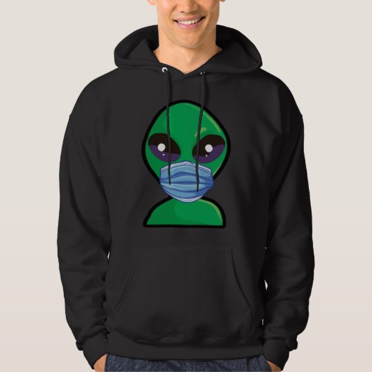 Alien Wearing Face Mask Hoodie (Vorderseite)