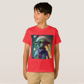 Alien Weihnachten Hippie Elf Geschenk. T-Shirt (Vorne ganz)