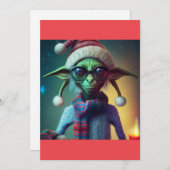 Alien Weihnachten Hippie Elf Geschenk. T-Shirt (Vorne/Hinten)