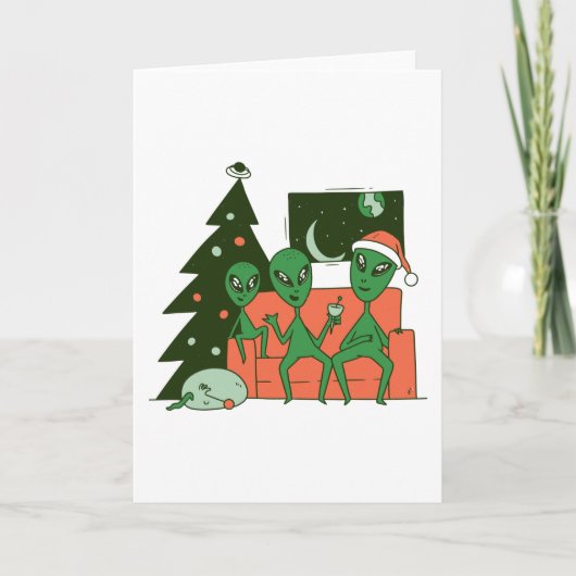 Alien Weihnachten Karte (Vorderseite)
