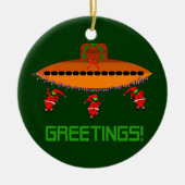 Alien-Weihnachten Keramik Ornament (Vorne)