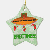 Alien Weihnachten Keramikornament (Links)