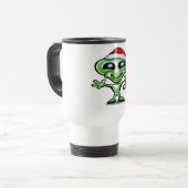 Alien Weihnachten Reisebecher (Vorderseite Links)