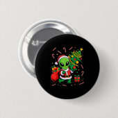 Alien-Weihnachtsbaumlichter Weihnachten Lustiger A Button (Vorne & Hinten)