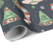 Alien Weihnachtsfeiertag Packpapier Raumschiff (Rolleneckpunkt)