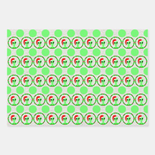 Alien Weihnachtsfest Geschenkpapier Set (Vorderseite 3)
