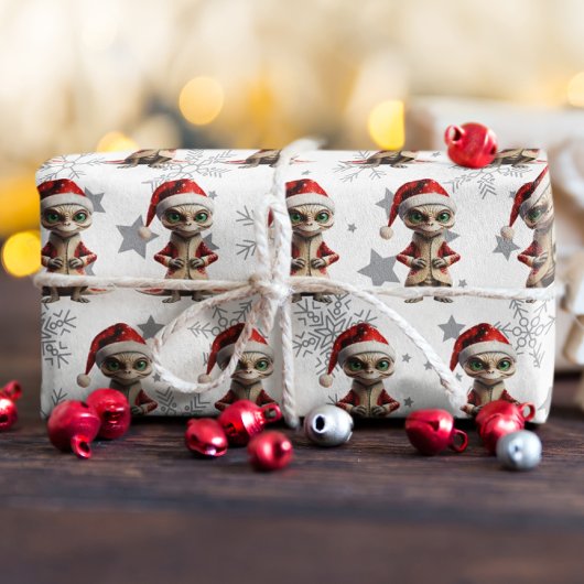 Alien-Weihnachtsmuster Geschenkpapier