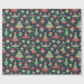 Alien Weihnachtspapier Geschenkpapier (Flach)
