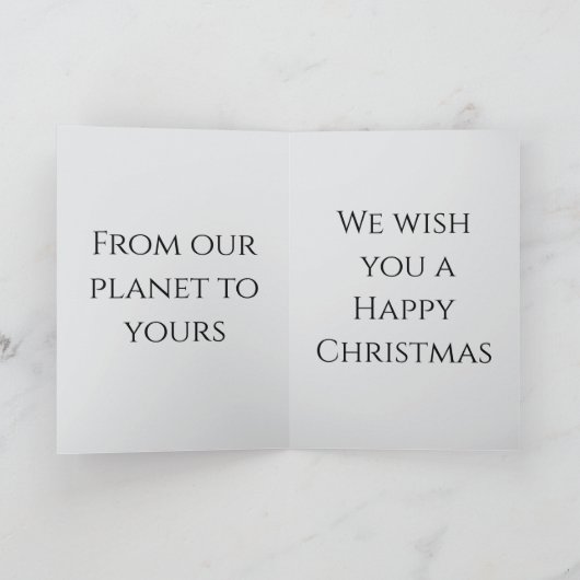 Alien Weihnachtsportrait Karte (Innenseite)