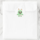 Alien-Weihnachtssticker 1 Runder Aufkleber (Tasche)