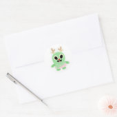 Alien-Weihnachtssticker 1 Runder Aufkleber (Umschlag)
