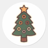 Alien-Weihnachtssticker 5 Runder Aufkleber (Vorderseite)