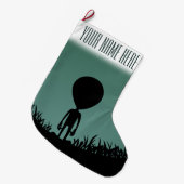 Alien-WeihnachtsStrumpf-kundenspezifischer Großer Weihnachtsstrumpf (Vorderansicht (hängend))