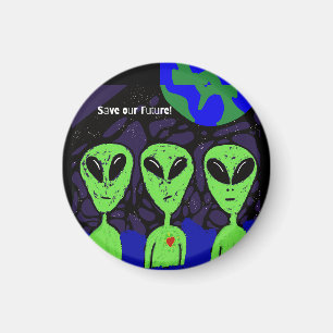 Alien Weltraum Erde UFO Martian Magnet