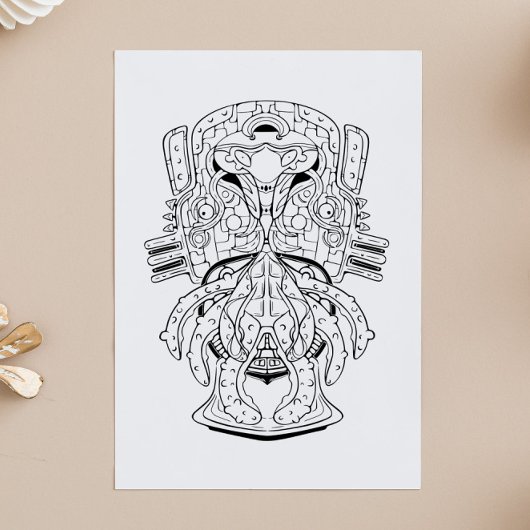 Alien: Weltraumschildkrötenkolorierseite für Kinde Poster