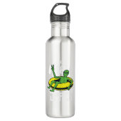 Alien Weltraumurlaub Edelstahlflasche (Vorderseite)