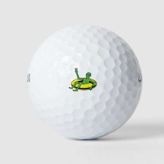 Alien Weltraumurlaub Golfball (Vorderseite)