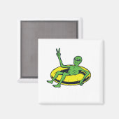 Alien Weltraumurlaub Magnet (Vorderseite/Rückseite)