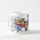 Alien Wertschätzung dank Funny Cartoon Kaffeetasse (Vorderseite Links)