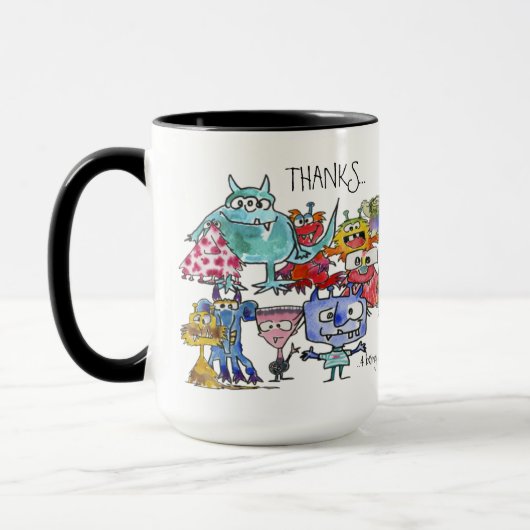 Alien Wertschätzung dank Funny Cartoon Tasse (Links)