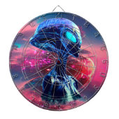 Alien Wisdom Psychedelic Scifi Art Dartscheibe (vorne)