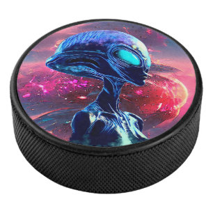 Alien Wisdom Psychedelic Scifi Art Eishockey Puck