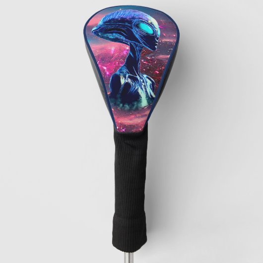 Alien Wisdom Psychedelic Scifi Art Golf Headcover (Vorderseite)