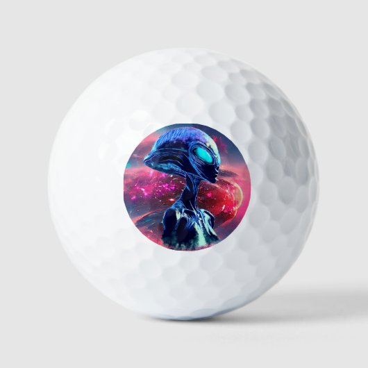 Alien Wisdom Psychedelic Scifi Art Golfball (Vorderseite)