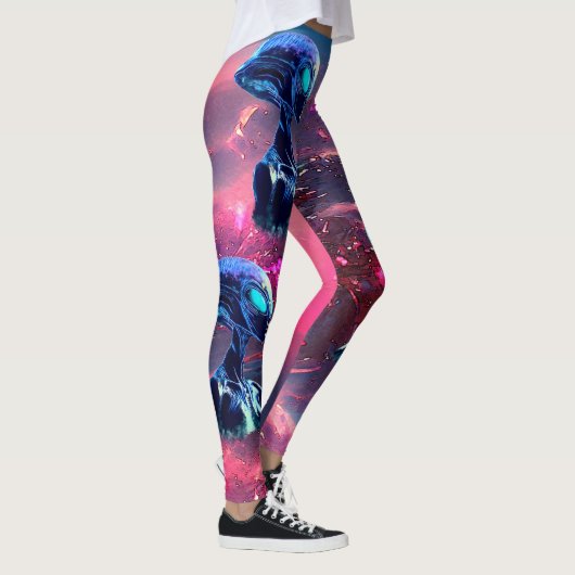 Alien Wisdom Psychedelic Scifi Art Leggings (Rechts)