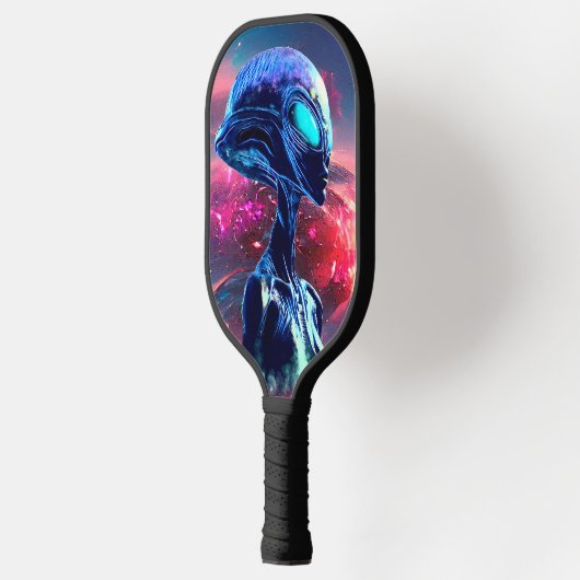 Alien Wisdom Psychedelic Scifi Art Pickleball Schläger (Links)