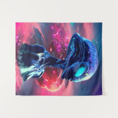 Alien Wisdom Psychedelic Scifi Art Wandteppich (Vorderseite (Horizontal))