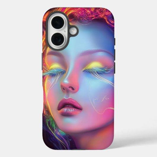 Alien Woman mit kosmischem Haar Case-Mate iPhone Hülle (Rückseite)