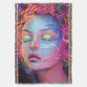 Alien Woman mit kosmischem Haar Decke (Vorderseite Vertikal)