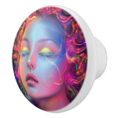 Alien Woman mit kosmischem Haar Keramikknauf (Rechts)